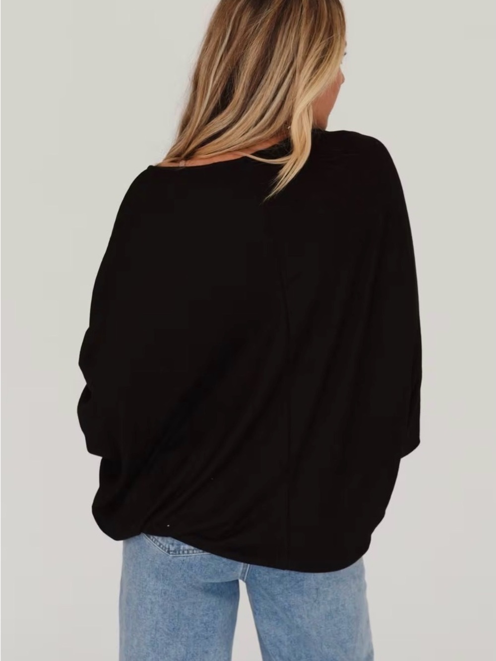 Three Bird Nest Fly With Me Batwing Knit Sweater Black NWT Small Boho - Picture 3 of 12